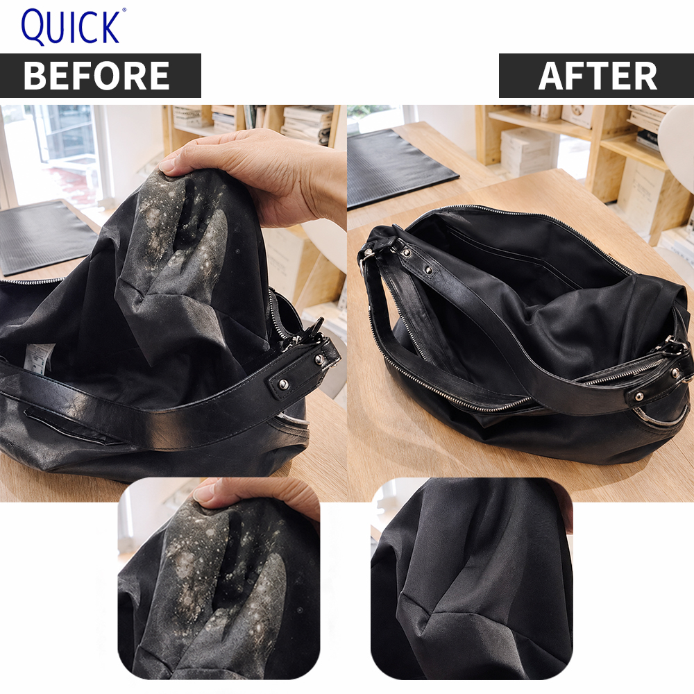 黑色皮革包發霉前後 - 快客Quick-洗鞋洗包到府收件